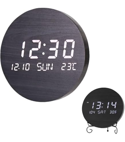 デジタル時計 LED ラウンド 置時計 掛け時計 壁掛け時計 夜も見える102 Amazon.co.jp: 壁掛け時計 デジタル LED時計 掛け&立て 時間/日付/温度